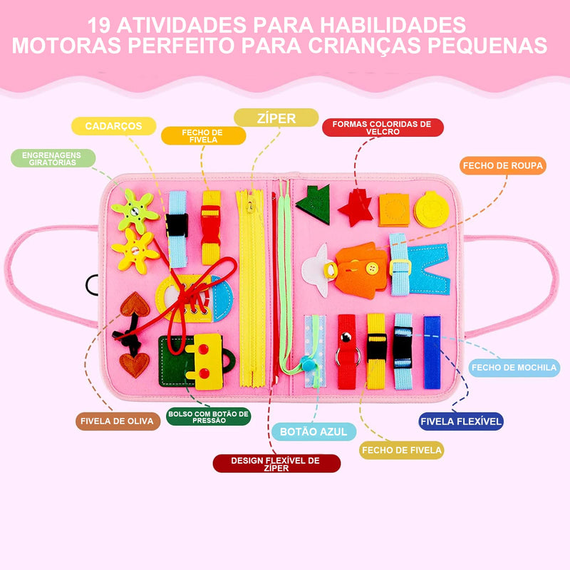 Brinquedo Montessori Quadro de Atividades Educativo